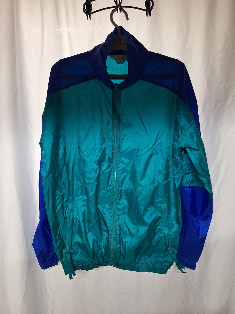 Cabela's Teal and Royal Blue Colorblock Windbreaker Jacket